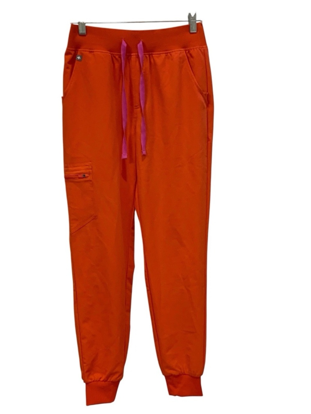 Figs Zamora Jogger Scrub Pants Women’s Orange Sz XSR Six Pockets Yoga Waistband